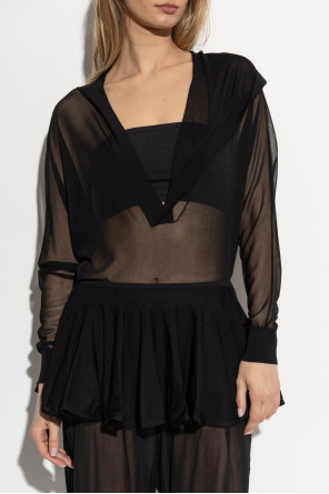 Alaïa Transparenter Body mit Kapuze