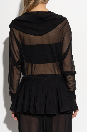 Alaïa Transparenter Body mit Kapuze