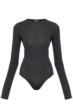 Wool bodysuit with long sleeves