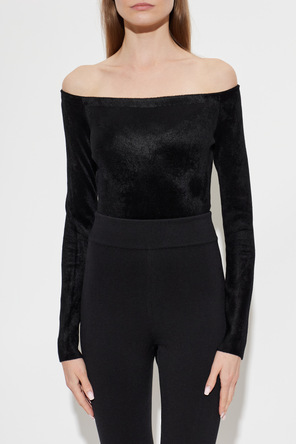 Alaïa Body de veludo com mangas compridas