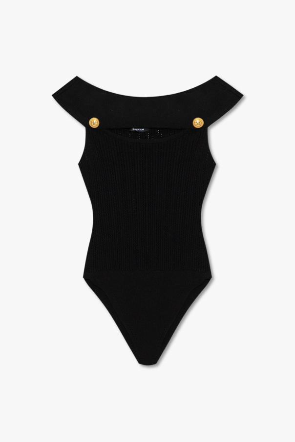 dress with transparent inserts balmain dress - Black Openwork bodysuit  Balmain - GenesinlifeShops Canada