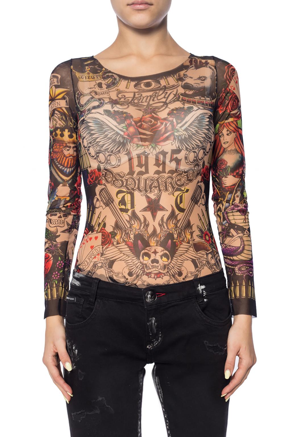 Dsquared2 Bodysuit with tattoo motif Women's Clothing | Vitkac