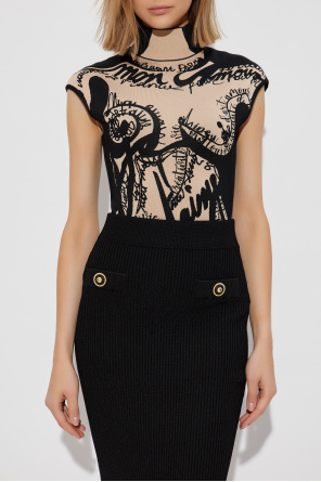 Balmain Bodysuit with stand-up collar