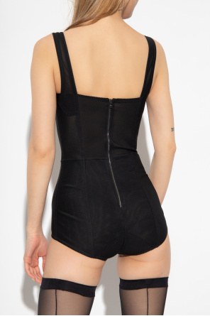 Dolce & Gabbana Handtasche mit Logo-Schild Nude Strapless bodysuit