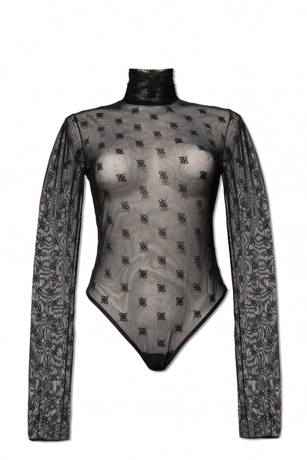 FF-motif high-neck bodysuit, FENDI