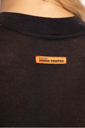 Heron Preston fine-knit hoodie Gelb