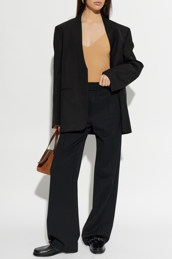 JIL SANDER Bodysuit with spaghetti straps and V-neckline