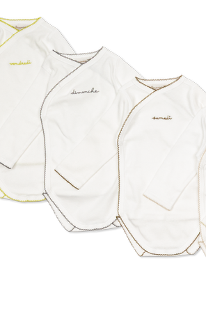 Bonpoint  Seven-pack bodysuit with long sleeves