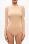 MM6 Maison Margiela beige Logo-printed body