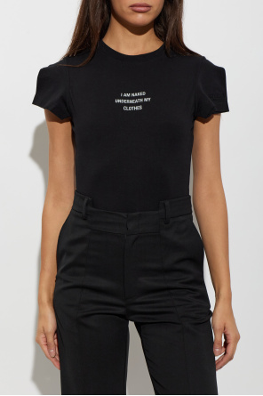 VETEMENTS Cotton bodysuit with print
