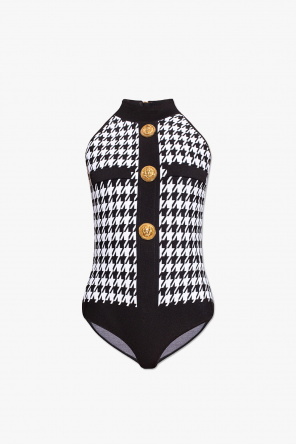 balmain knit side slit dress