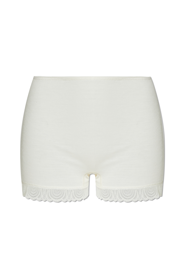 Wool shorts with lace trim od Hanro
