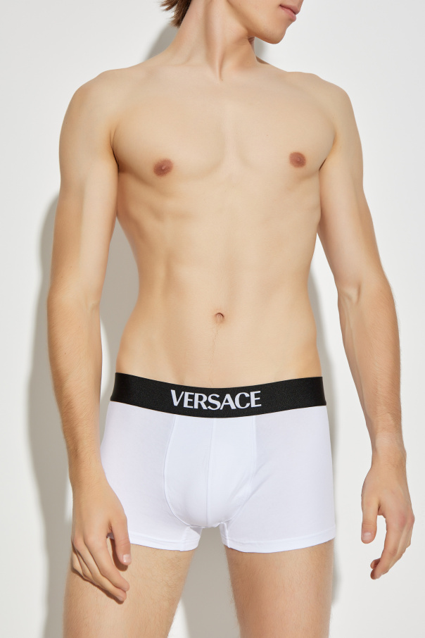 Versace Bawełniane bokserki z logo