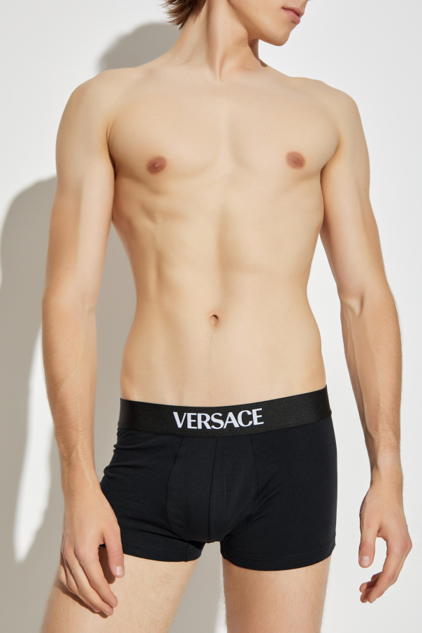 Versace Pack de dos bóxers de algodón con logo