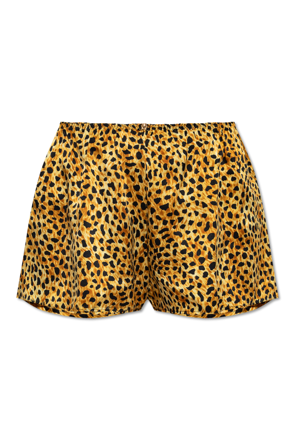 Silk shorts with animal print od Versace