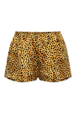 Seidenshorts mit animal-print od Versace