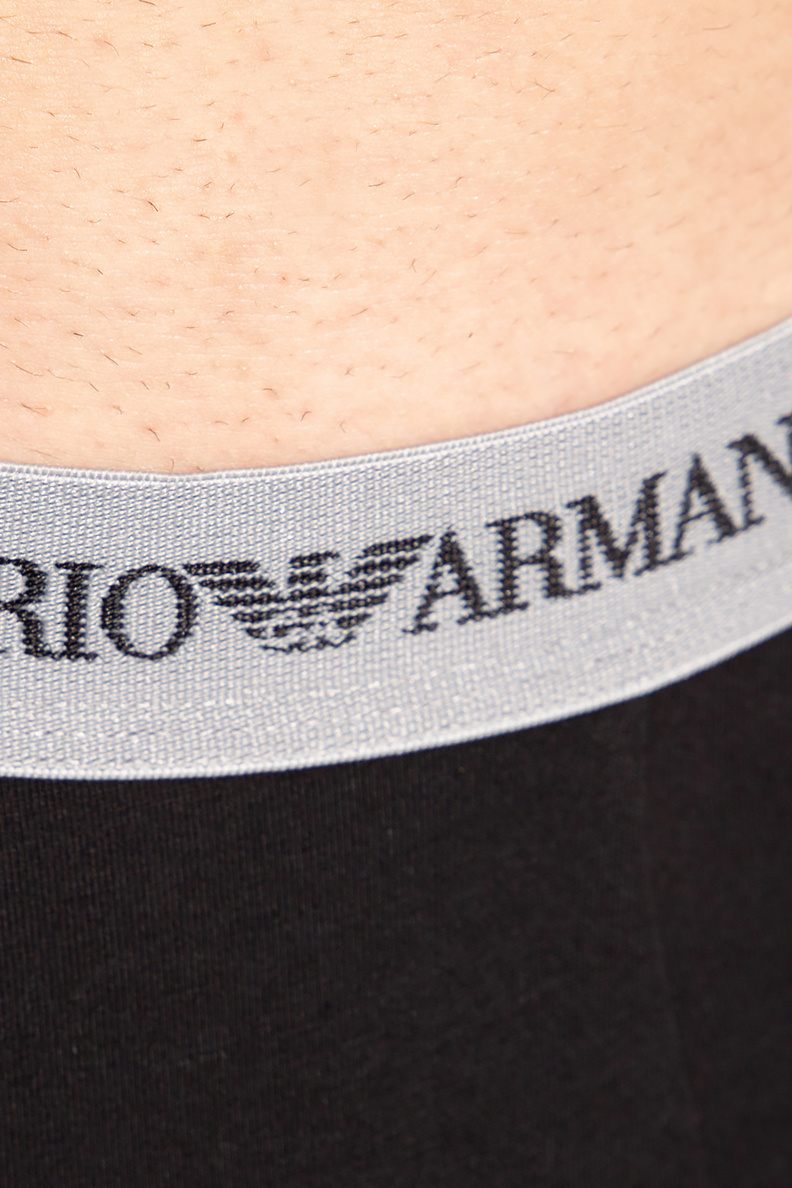 Emporio Armani Armani EA7 Logo Series Sort hættetrøje med stort logo på brystet