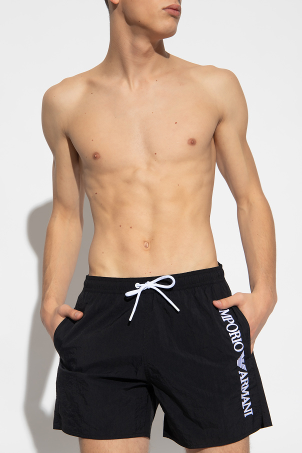 Emporio Armani cropped Swimming shorts with logo