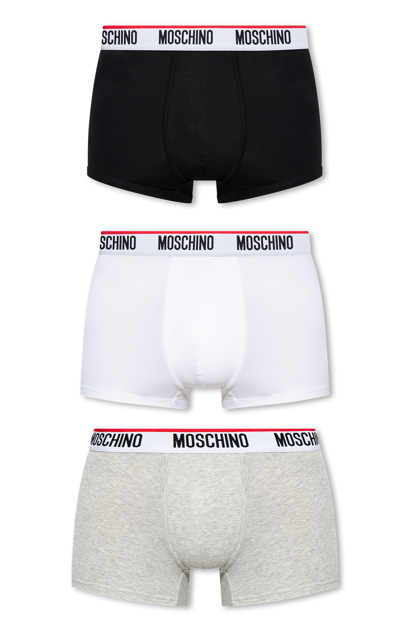 Moschino Underwear 3 Pack Boxers Grey Black White