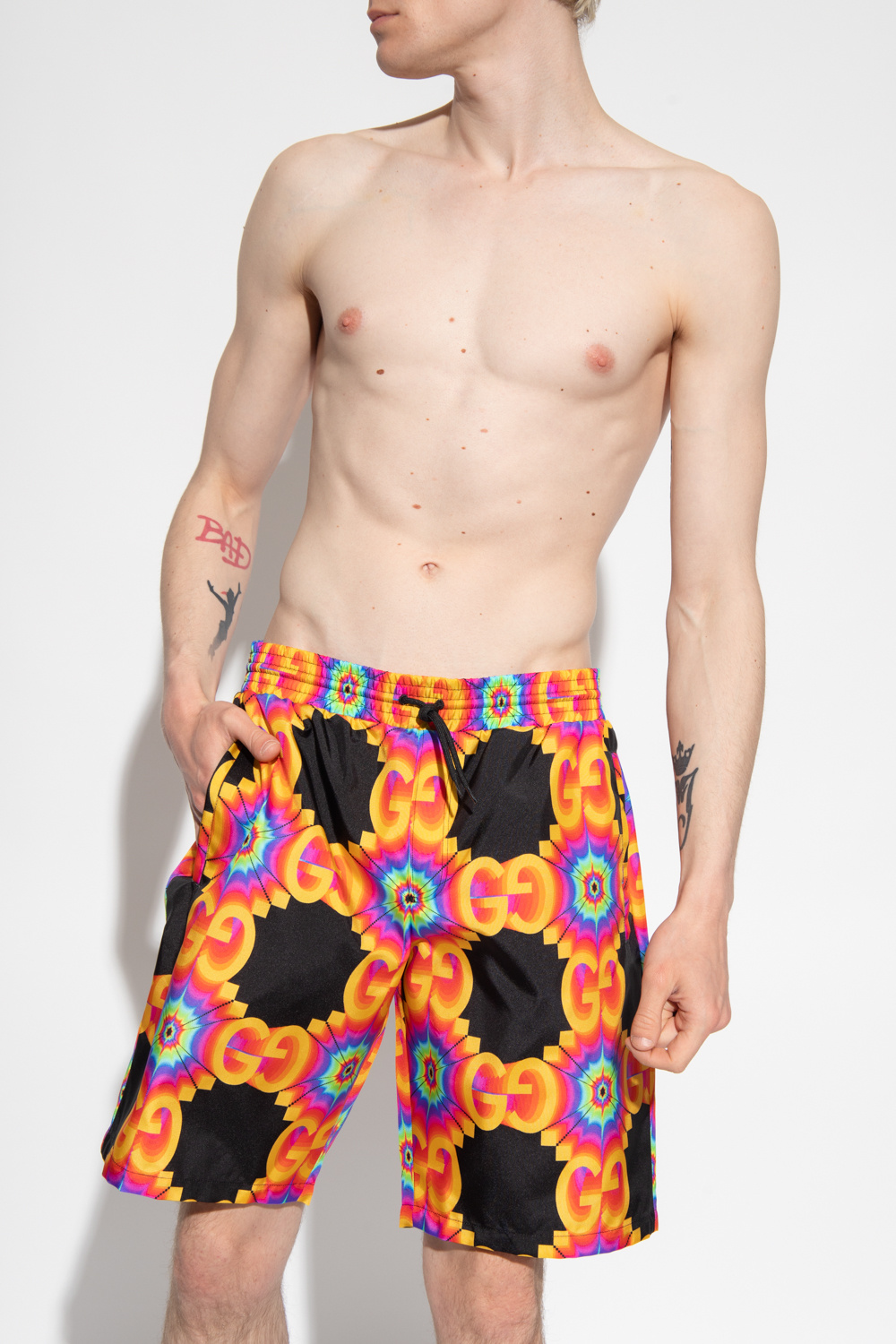 Gucci Swim Trunks in Orange for Men