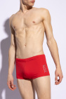 Giorgio Armani stripe knit jumper Swim shorts with logo