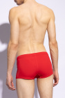 Giorgio Armani stripe knit jumper Swim shorts with logo