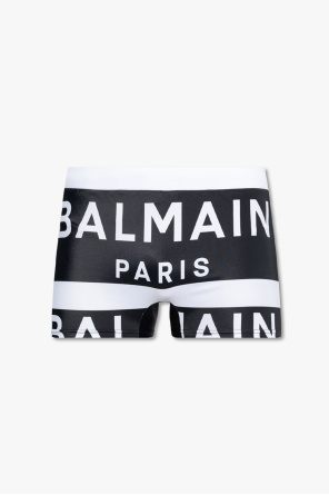 White T-shirt With Black Print Kids od Balmain