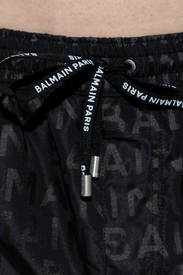 balmain CROPPED Swim shorts with logo