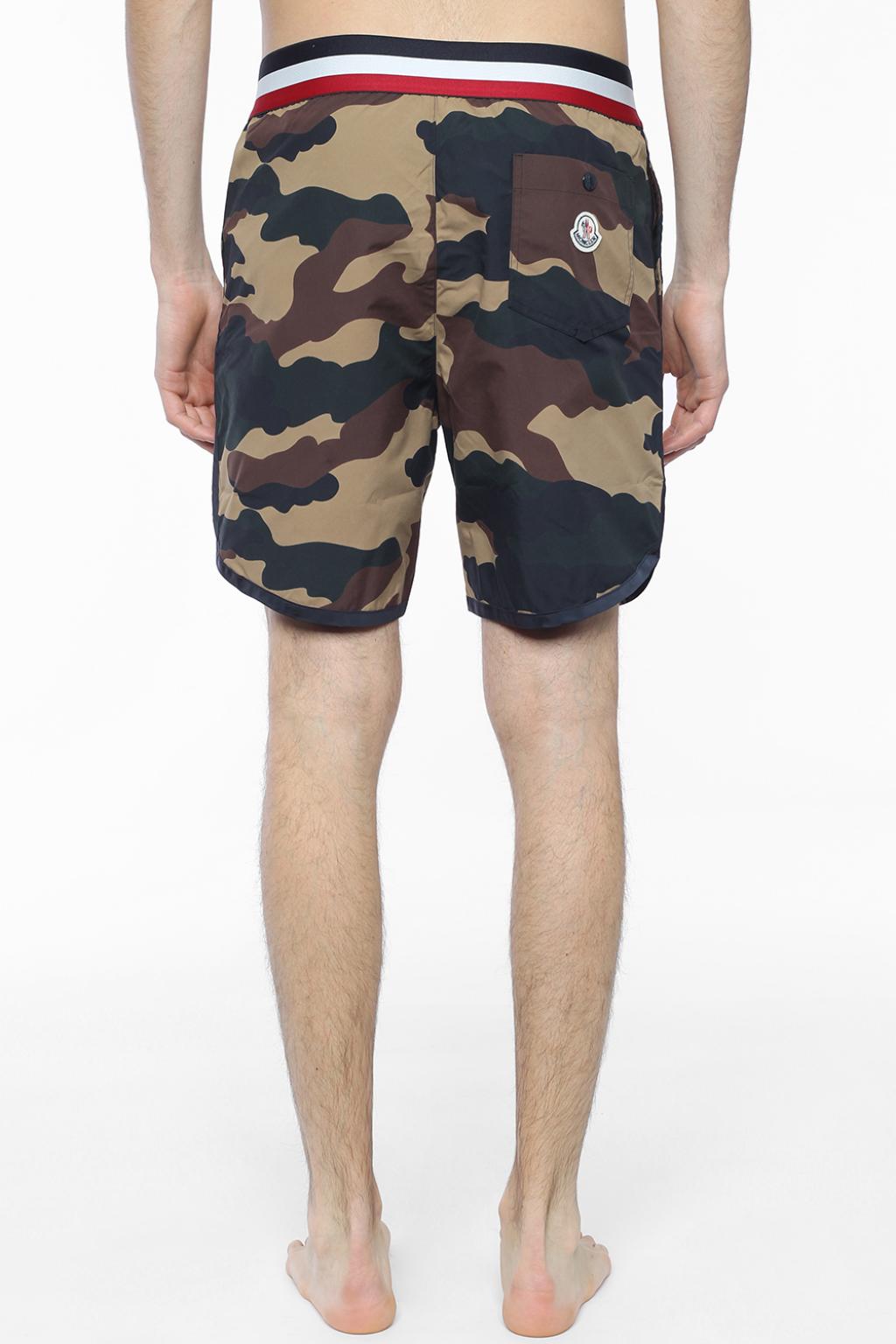 moncler camo swim shorts