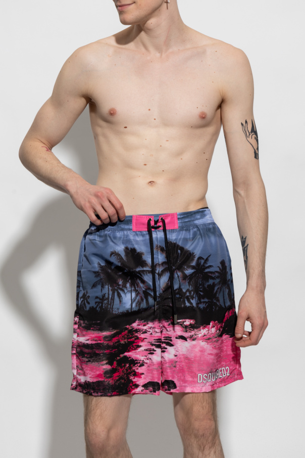 Dsquared2 Swimming Distressed-Look shorts with logo