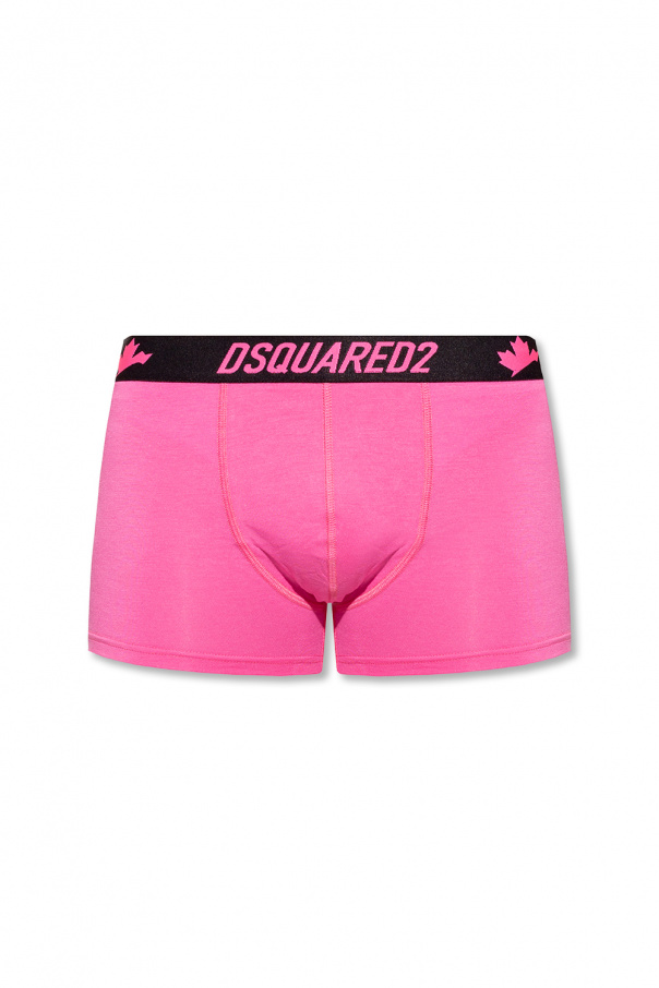 Dsquared2 Pink boxers from Dsquared2. This pair features a black waistband with logo embroidery