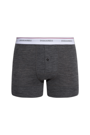 Wool boxer shorts with logo
