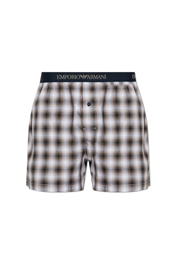 Plaid boxer shorts with logo od Emporio Armani