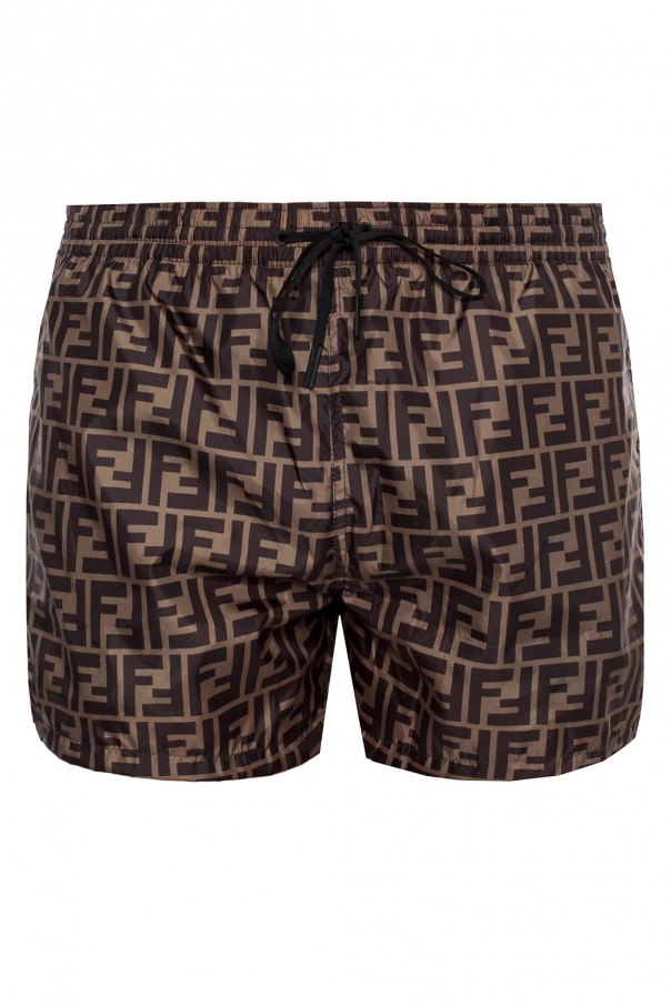 Patterned swim shorts with logo od Fendi