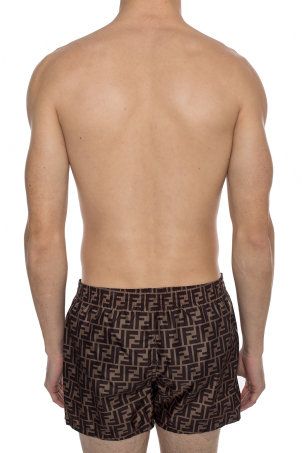 Fendi Patterned swim shorts with logo