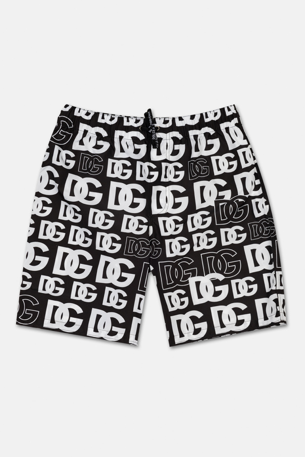 dolce gabbana kids logo cotton trackpants Swim shorts