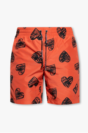 Printed swimming shorts od Dolce & Gabbana logo patch zipped hoodie