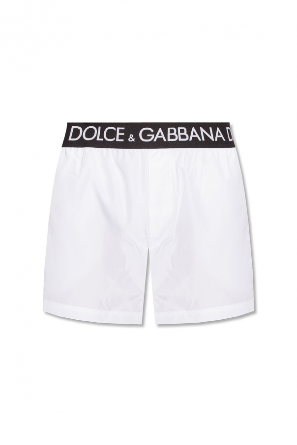 Dolce & Gabbana leopard-print cropped tank top Swim shorts