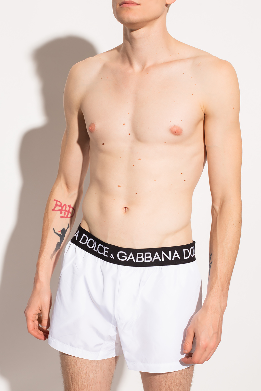 Dolce & Gabbana leopard-print cropped tank top Swim shorts