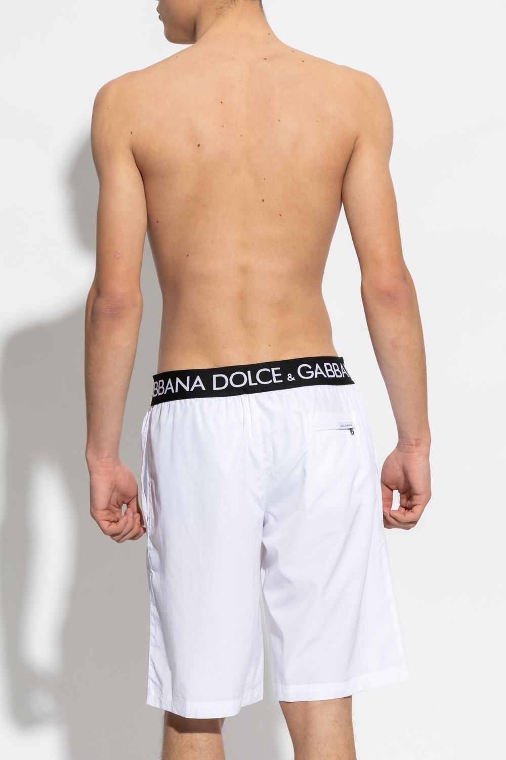 Dolce & Gabbana Stiefeletten mit DG-Absatz Schwarz Swimming shorts