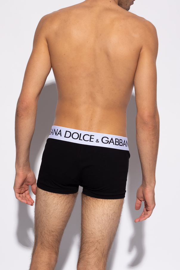 Dolce & Gabbana flared stretch-silk gown Dolce & Gabbana Pantoletten mit Logo-Prägung Weiß