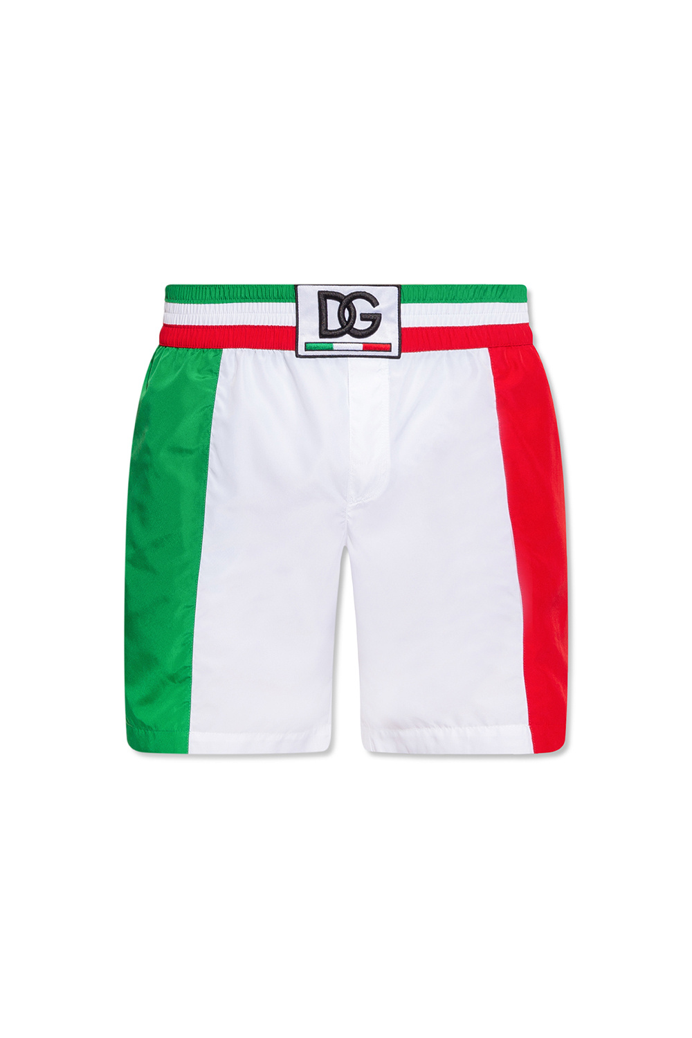 Dolce & Gabbana Sneakers corto effetto metallizzato Argento Swim shorts with logo