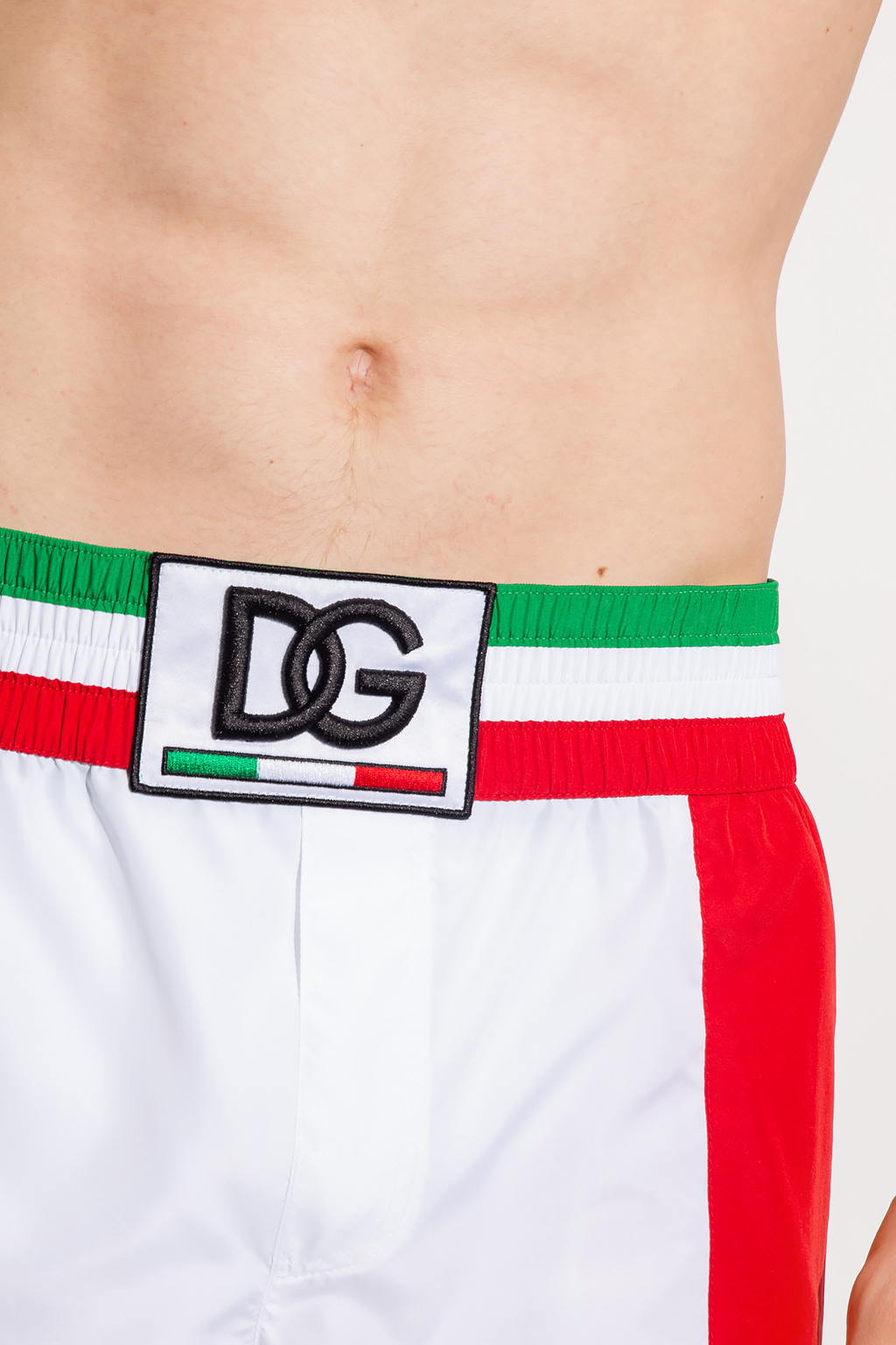 Dolce & Gabbana Sneakers corto effetto metallizzato Argento Swim shorts with logo