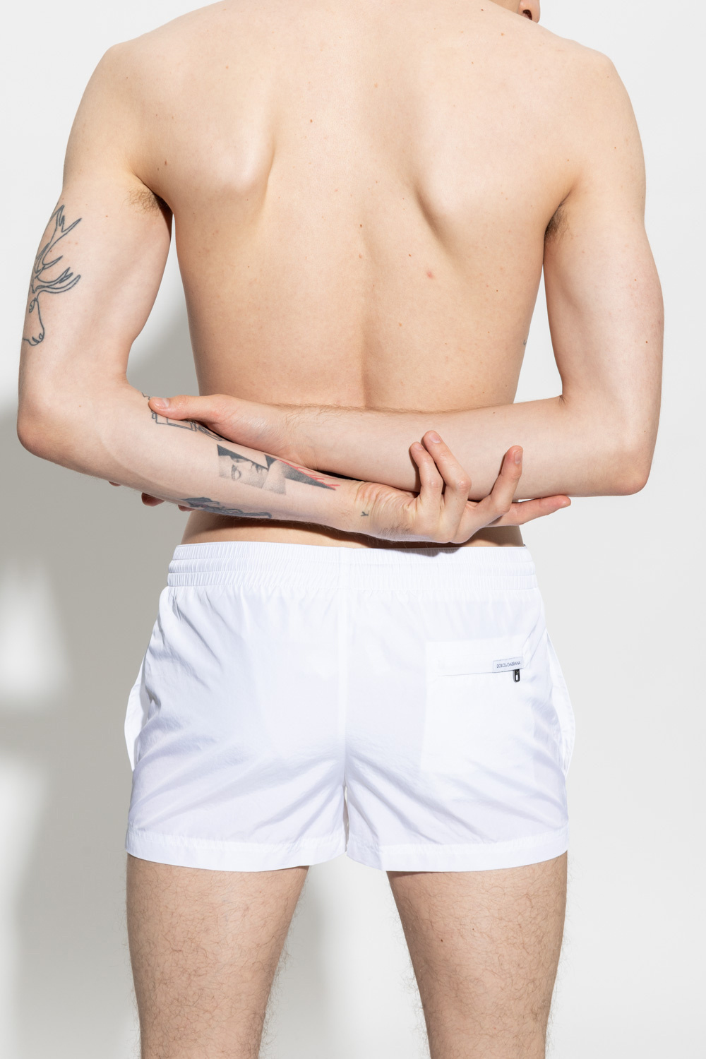 Mens Clothing Beachwear Swim trunks and swim shorts Dolce & Gabbana Synthetic Animal Print Drawstring Boxer in White for Men 