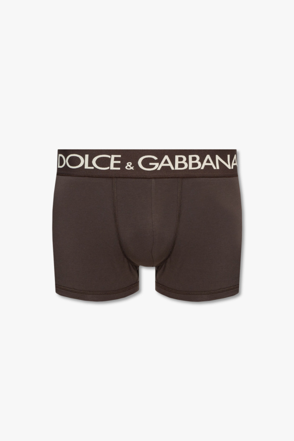 Dolce & Gabbana long patchwork coat Boxers with logo