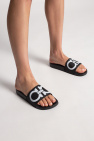 FERRAGAMO BLACK ‘Groovy’ rubber slides