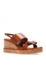 FERRAGAMO BROWN ‘Giudith’ wedge sandals