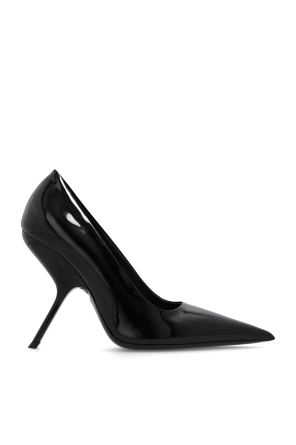 Patent leather stiletto pumps