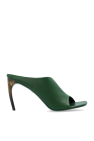 FERRAGAMO GREEN ‘Nymphe’ Heeled Slippers