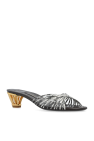 FERRAGAMO GREY Heeled Slippers 'Aryna'